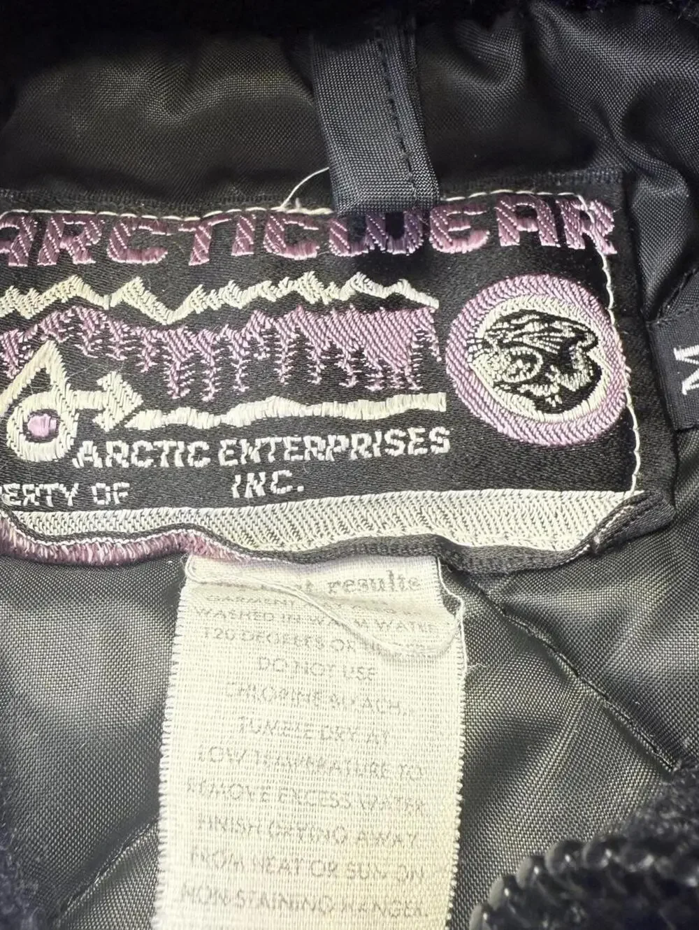 Vintage Arctic Cat Arctic Wear Black Snow Jacket